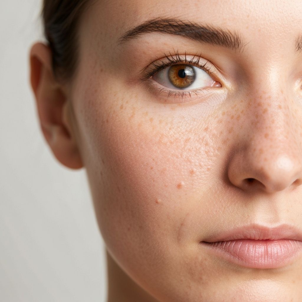 Facial before showing blemishes and imperfections
