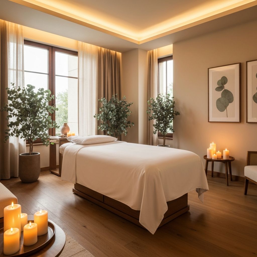Luxurious spa treatment room